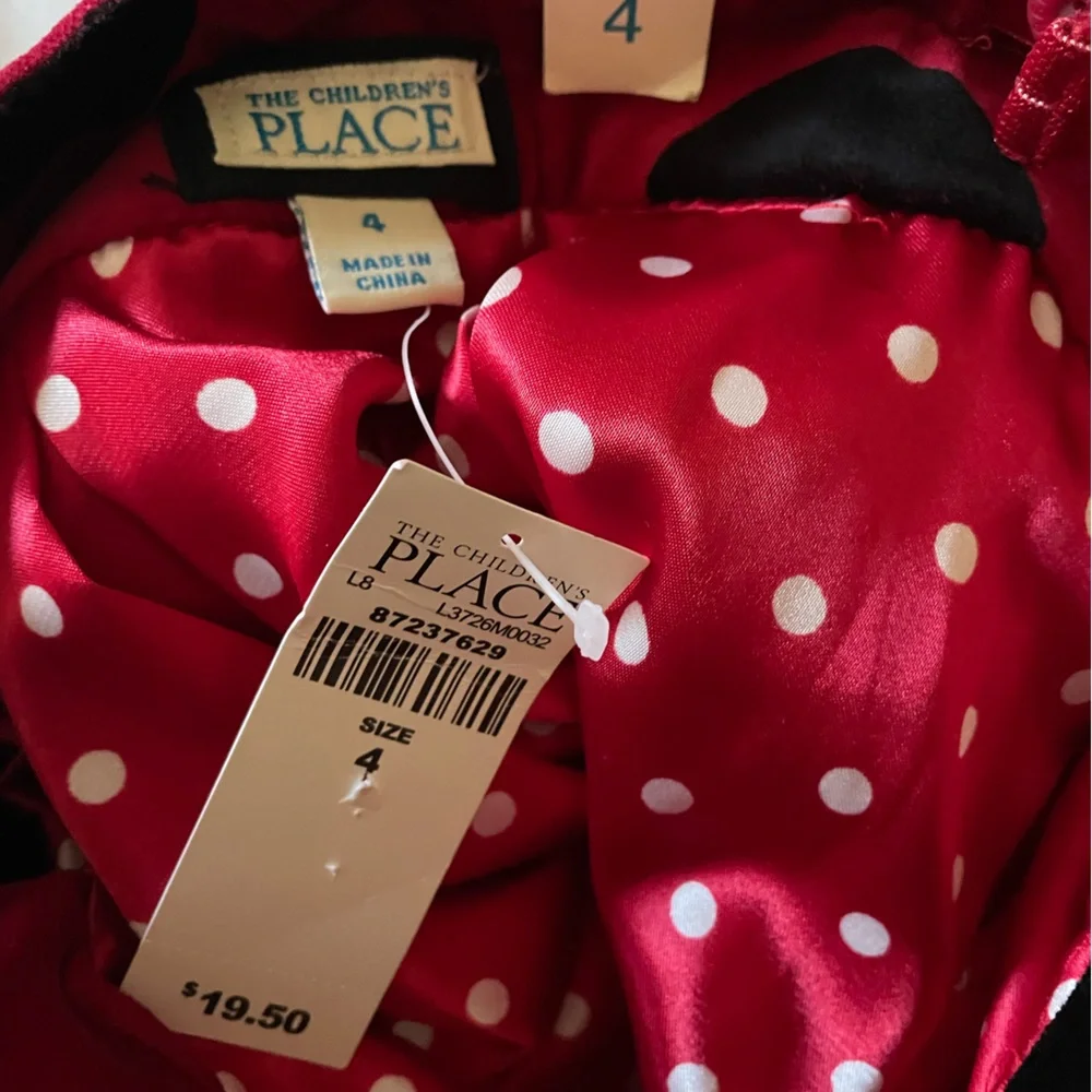Disney Minnie Mouse hat and mitten set polkadot skirt size 4 NWT